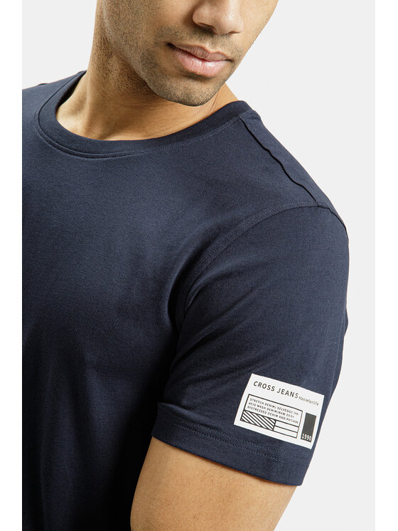 Cross Jeans Cross Jeans T-Shirt 16063-001 Granatowy Regular Fit