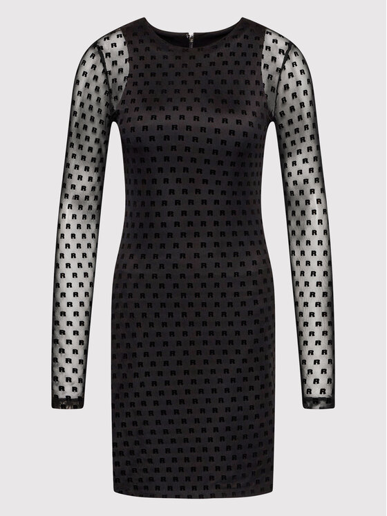 ROTATE ROTATE Kokteilinė suknelė Monique RT851 Juoda Slim Fit