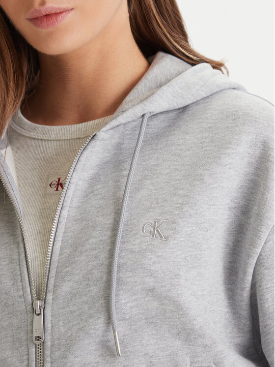 Calvin Klein Jeans Calvin Klein Jeans Mikina Monogram LV047F208G Sivá Relaxed Fit