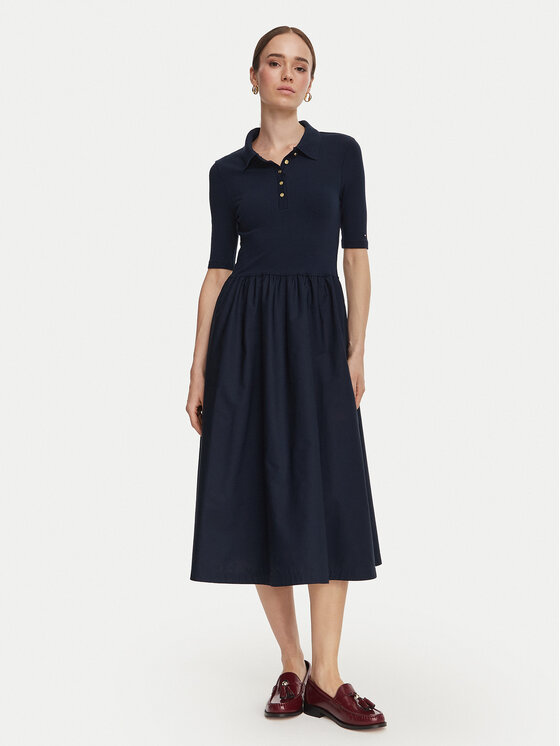 Tommy Hilfiger Rochie de zi WW0WW52227 Bleumarin Regular Fit