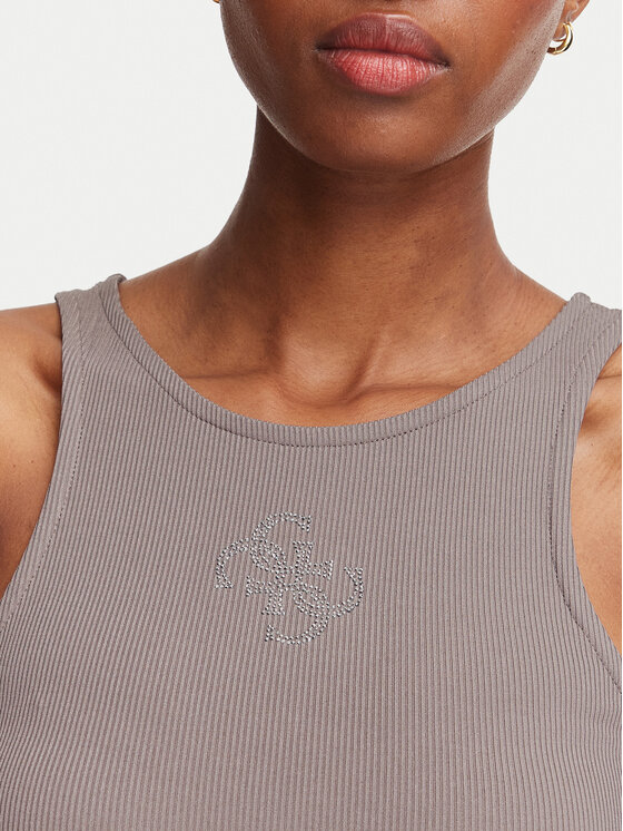 Guess Guess Top W6RP39 KD092 Beżowy ciemny Regular Fit