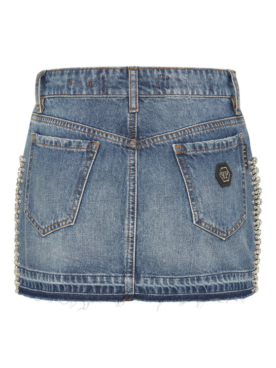 PHILIPP PLEIN PHILIPP PLEIN Spódnica jeansowa 23091 Niebieski jasny Slim Fit
