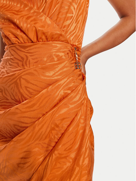 Fracomina Fracomina Poletna obleka FQ24SD3009W705F8 Oranžna Slim Fit
