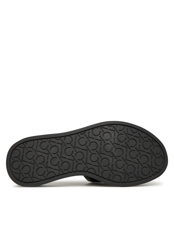 Calvin Klein Calvin Klein Şlapi Flatform Slide W/Ck Hw - Lth HW0HW02368 Negru