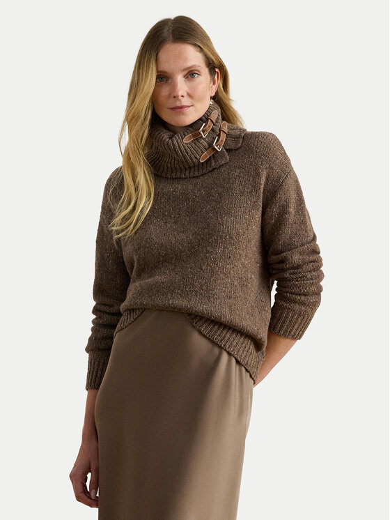 LAUREN RALPH LAUREN Bluză cu gât 200979663002 Maro Relaxed Fit