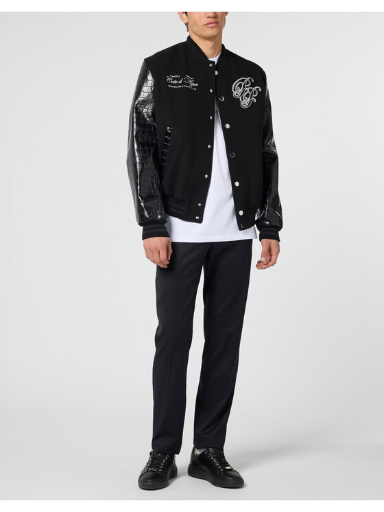 PHILIPP PLEIN PHILIPP PLEIN Kurtka bomber 29074 Czarny Regular Fit