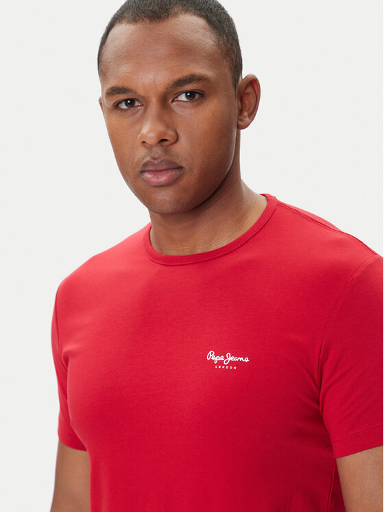 Pepe Jeans Pepe Jeans Majica Original Basic 3N PM5010133 Rdeča Regular Fit