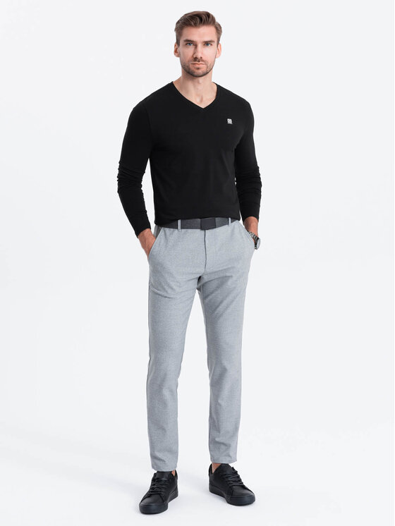 Ombre Ombre Longsleeve OM-LSCL-0110 Czarny Regular Fit