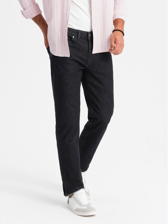 Ombre Ombre Jeansy OM-PADP-0152 Černá Regular Fit