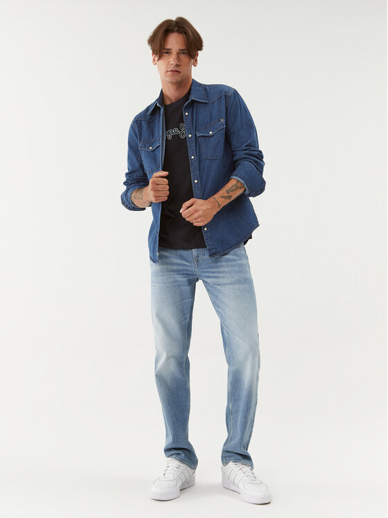 Pepe Jeans Pepe Jeans camicia di jeans Carson PM307489 Blu Regular Fit