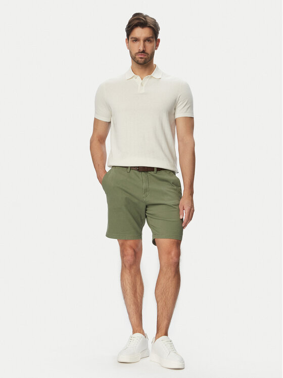 Jack & Jones Jack & Jones Bavlnené šortky Adam Belted 12288603 Sivá Regular Fit