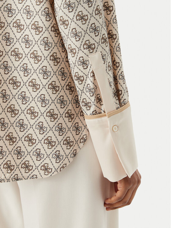 Guess Guess Košulja W4YH47 WF1T2 Bež Regular Fit