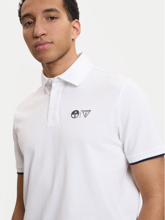 Guess Guess Polo M6GP47 K3323 Λευκό Regular Fit