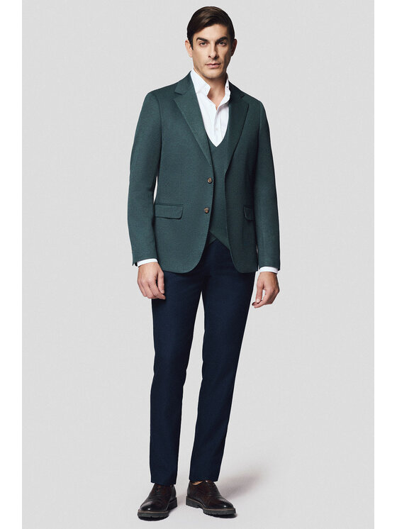 Lancerto Lancerto Marynarka Macomer MA131125000003 Zielony Slim Fit
