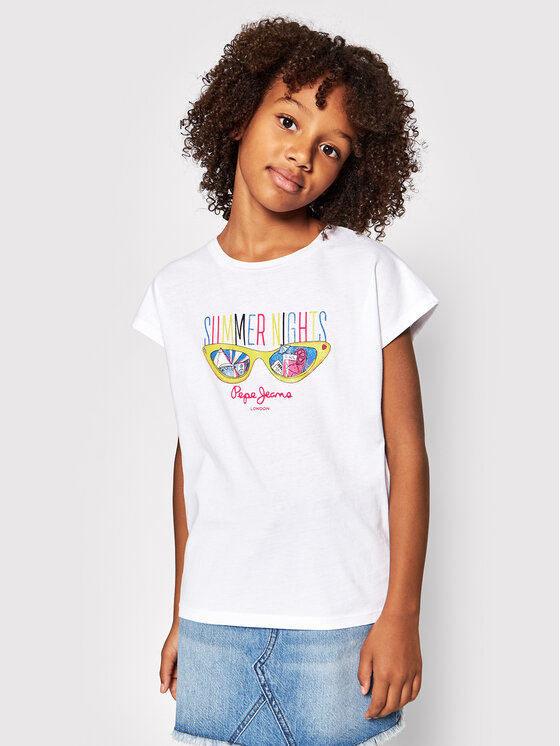 Pepe Jeans T Shirt Diana PG502684 Bila Regular Fit Modivo.cz