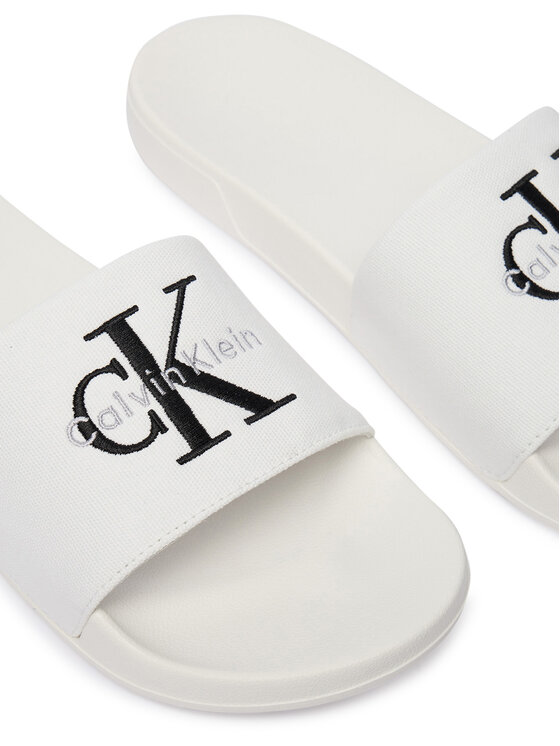 Calvin Klein Calvin Klein Natikači Ess Slide Cv YM0YM01393 Bela