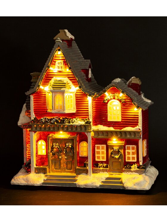 MIAhome MIAhome Dekoracja domek LED 28x25x143,5cm rodzinny FAMIGLIA Czerwony