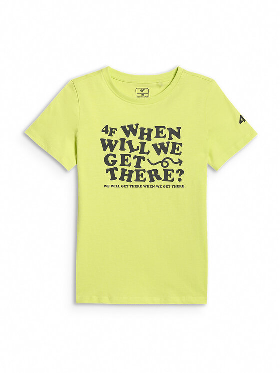 4F 4F T-Shirt HIKING TRIP Żółty jasny Regular Fit