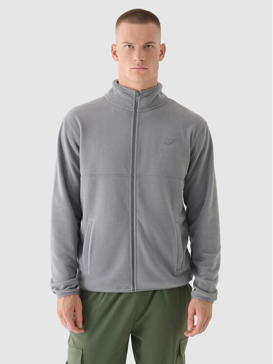 4F 4F Felpa di pile 4FWMM00TFLEM316-25S Grigio Regular Fit