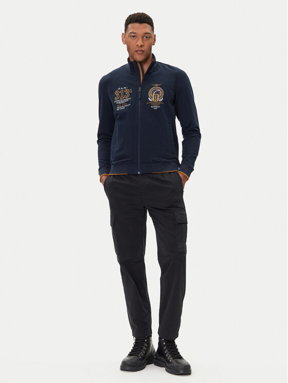 Aeronautica Militare Aeronautica Militare Majica dugih rukava 252FE2062UF00662 Tamnoplava Regular Fit
