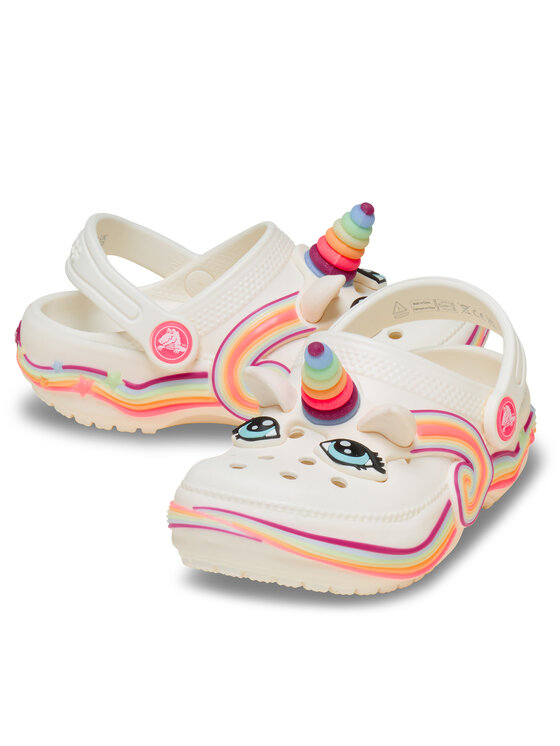 Crocs Crocs Ciabatte Toddler Crocs Iam Unicorn Lights Classic Clog 212508 Bianco