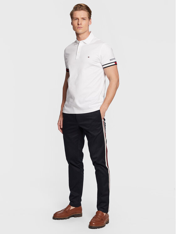 Tommy Hilfiger Tommy Hilfiger Pantaloni di tessuto Chelsea Pull On Side Tape MW0MW29098 Blu scuro Relaxed Fit