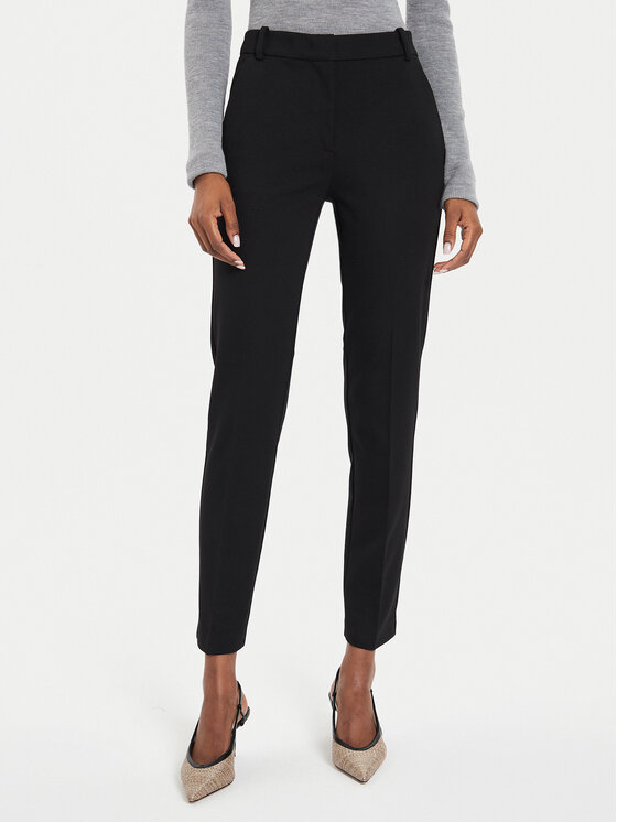 PINKO Pinko Medžiaginės kelnės Bello 100155 A24D Juoda Regular Fit
