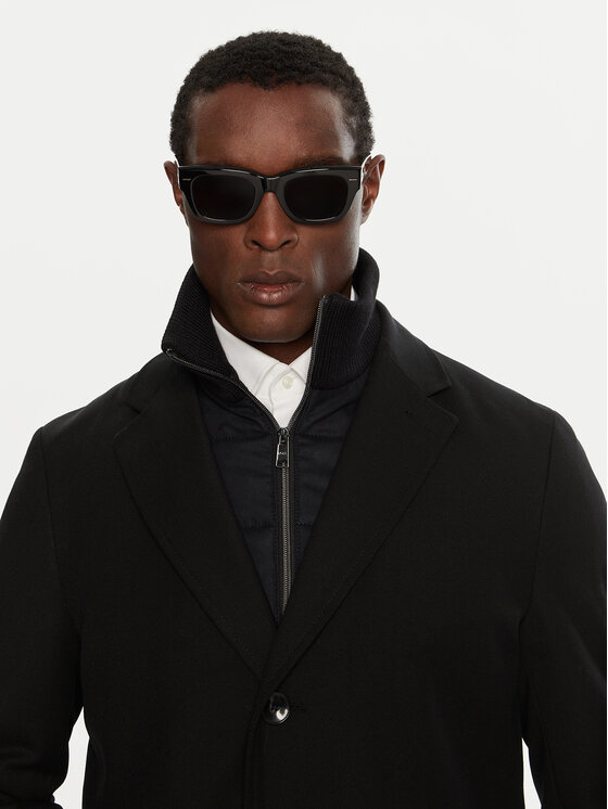 BOSS Boss Vilnas mētelis H-Hyde 50502255 Melns Slim Fit