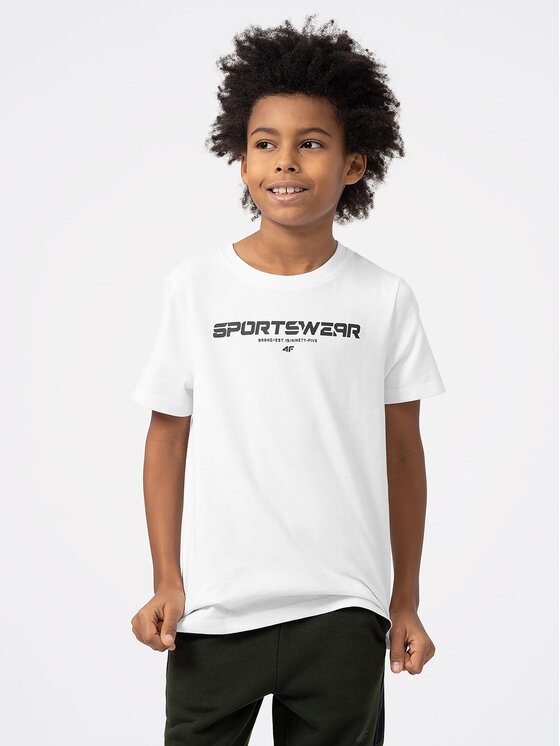 4F Tricou 4FJAW23TTSHM0797 Alb Regular Fit