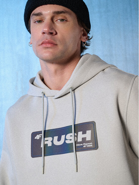4F 4F Bluza IN MOTION Szary jasny Regular Fit