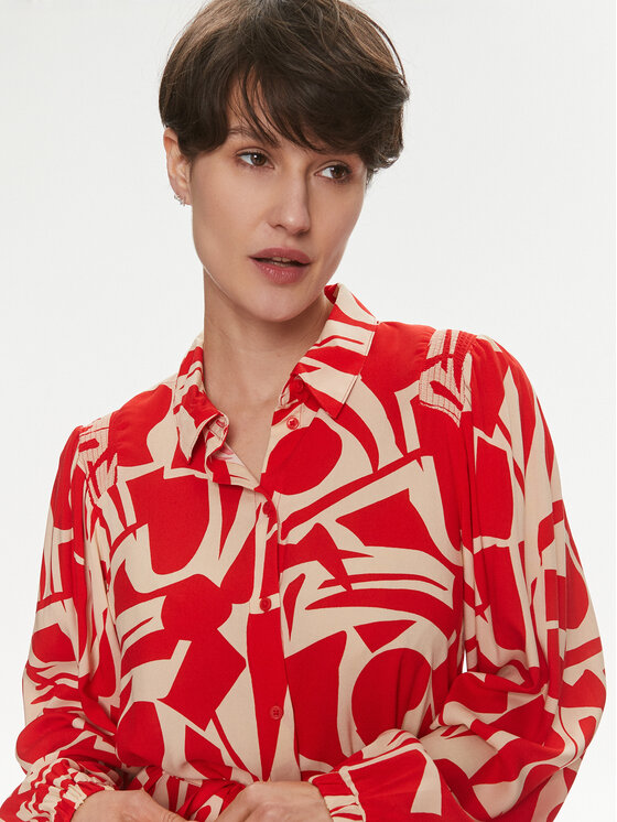 ONLY ONLY Φόρεμα πουκάμισο Halia 15315986 Κόκκινο Regular Fit