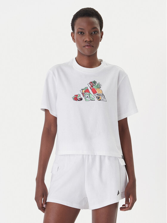 adidas adidas T-Shirt Food Graphic KA5073 Biały Loose Fit