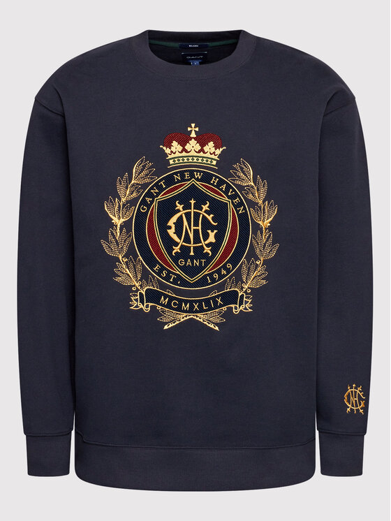 Gant Sweatshirt Royal Chest 2046086 Dunkelblau Relaxed Fit | Modivo.de