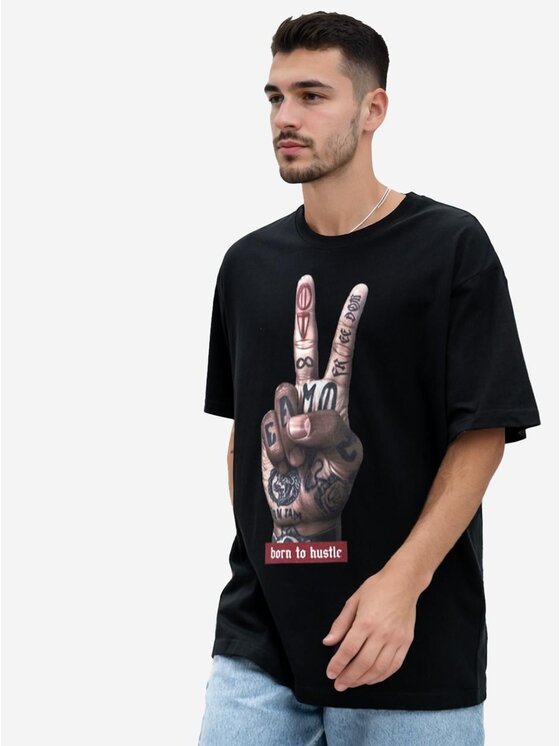 MyStars MyStars T-Shirt 115565 Czarny Oversize