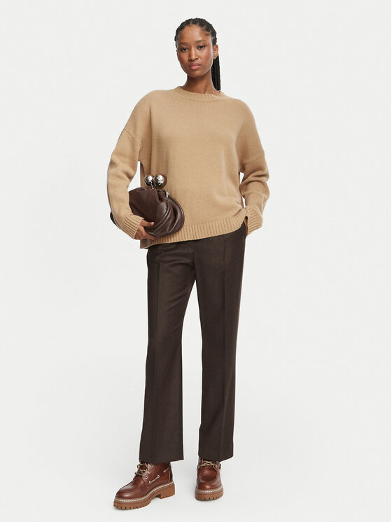 Weekend Max Mara Weekend Max Mara Штани з тканини Hateley 2625136042 Коричневий Regular Fit