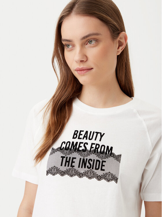 JDY JDY T-särk Nina 15342612 Valge Loose Fit