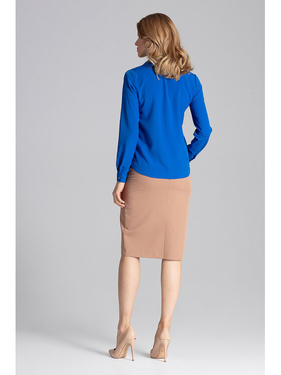 FIGL FIGL Koszula M621 Niebieski Loose Fit