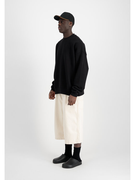 Alpha Industries Alpha Industries Bluza Logo Backprint Sweatshirt Czarny Relaxed Fit