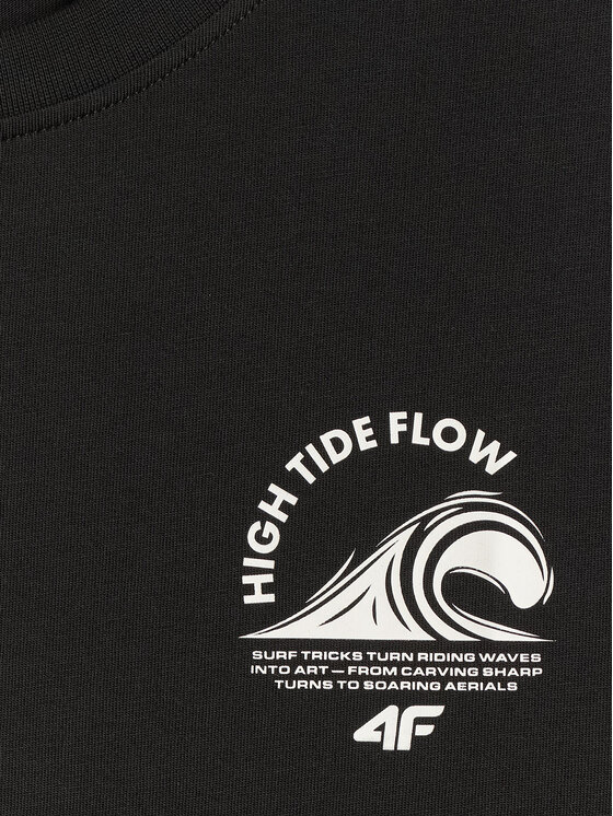 4F 4F T-Shirt CATCH THE WAVE Czarny Relaxed Fit