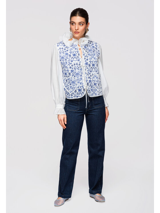 Ombre Ombre Kamizelka OW-VE-E0003 Niebieski Regular Fit
