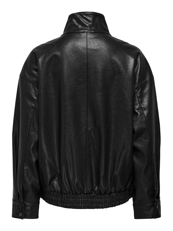 ONLY ONLY Bunda z imitace kůže Julia 15373024 Černá Loose Fit