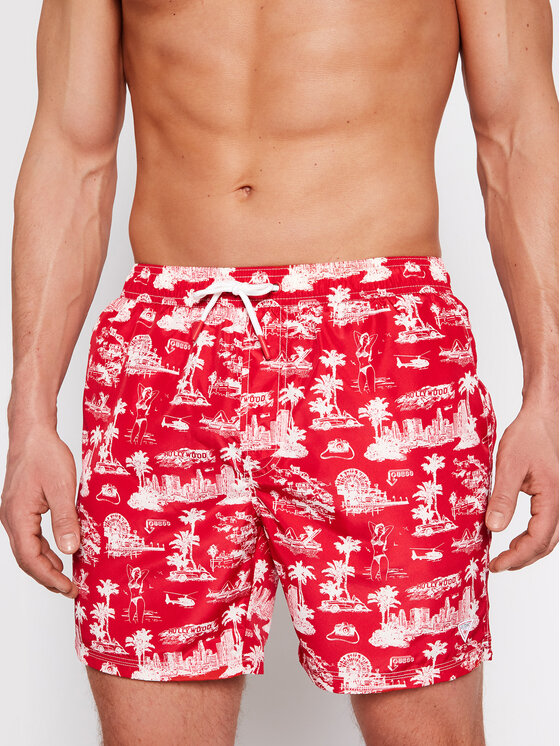 Guess Guess Σορτς κολύμβησης F1GT03 WO05Y Κόκκινο Regular Fit