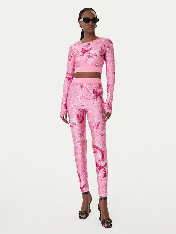 Versace Jeans Couture Versace Jeans Couture Legginsy 80HAC101 JS532 Różowy Slim Fit