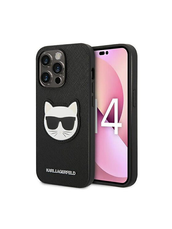 KARL LAGERFELD KARL LAGERFELD Etui na telefon Saffiano Choupette Head Patch Case Czarny