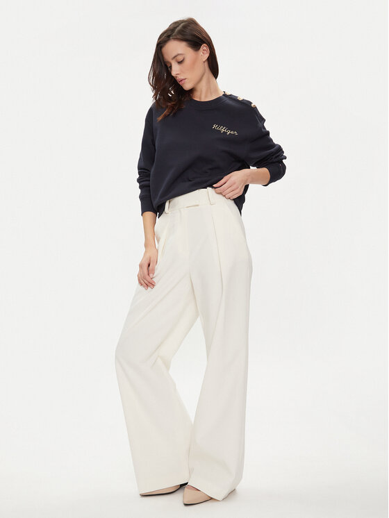 Tommy Hilfiger Tommy Hilfiger Світшот Gold Button WW0WW41235 Cиній Regular Fit