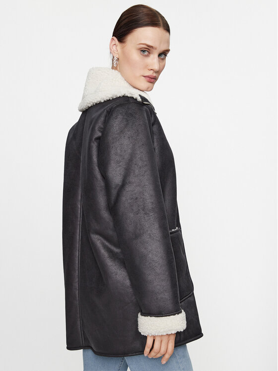 Noisy May Noisy May Fellmantel 27028520 Schwarz Relaxed Fit