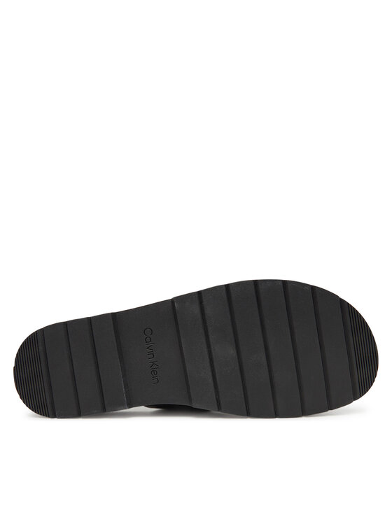 Calvin Klein Calvin Klein Şlapi Lug Sandal Double T Lth HM0HM01734 Negru