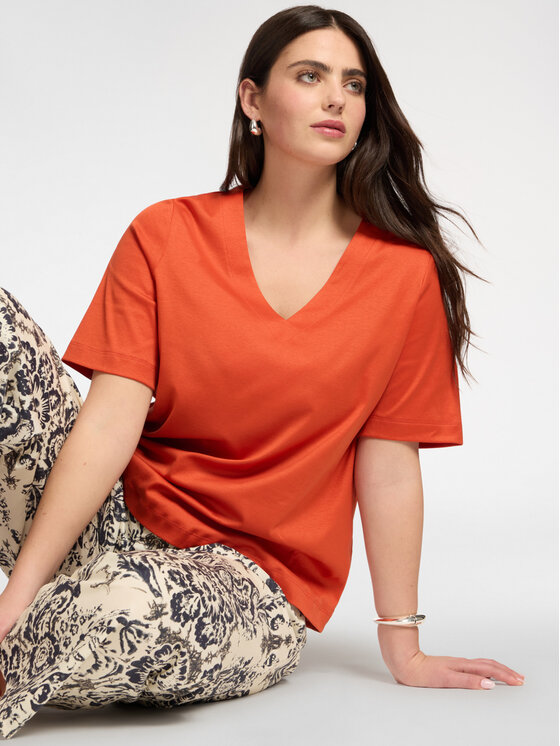 Elena Mirò Elena Mirò T-Shirt G004Z000633N027 Pomarańczowy Regular Fit