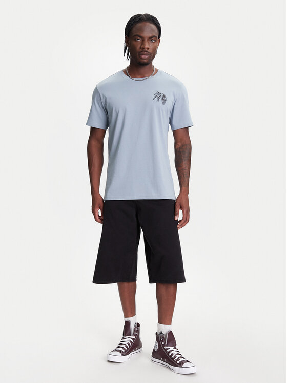 Converse Converse Tricou Skeleton Party 10027726-A03 Albastru celest Regular Fit