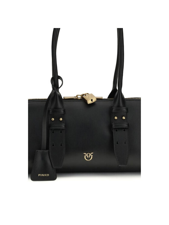 PINKO PINKO Borsetta Black Calf Leather Bos Taurus Shoulder Nero